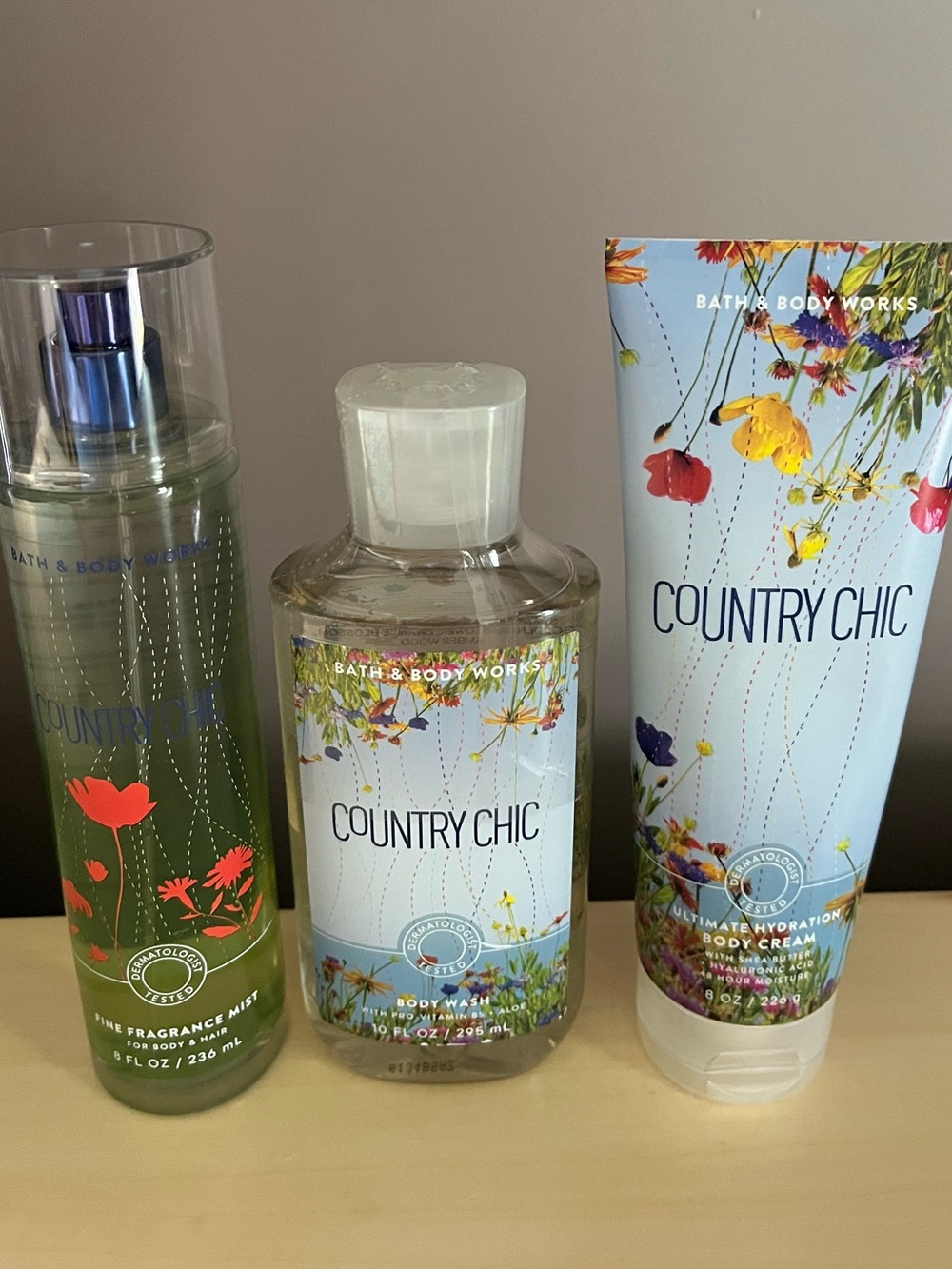 Bath & Body Works Country Chic Body Wash, Fragrance Mist & Body Cream Retired